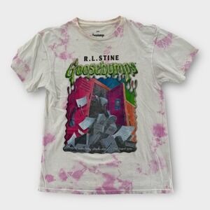 Goosebumps T Shirt Mens Small Tie Dye Y2K Grunge Cotton Graphic Print RL Stine